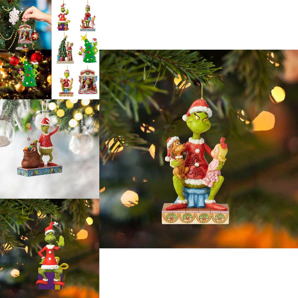 Fun Grinch Hanging Decoration Acrylic Christmas Tree Ornament For Car Interior Styling