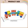 Wooden Stacking Block Train Toy Building Blocks Interactive Game Towable Early Learning Toys for 2-4