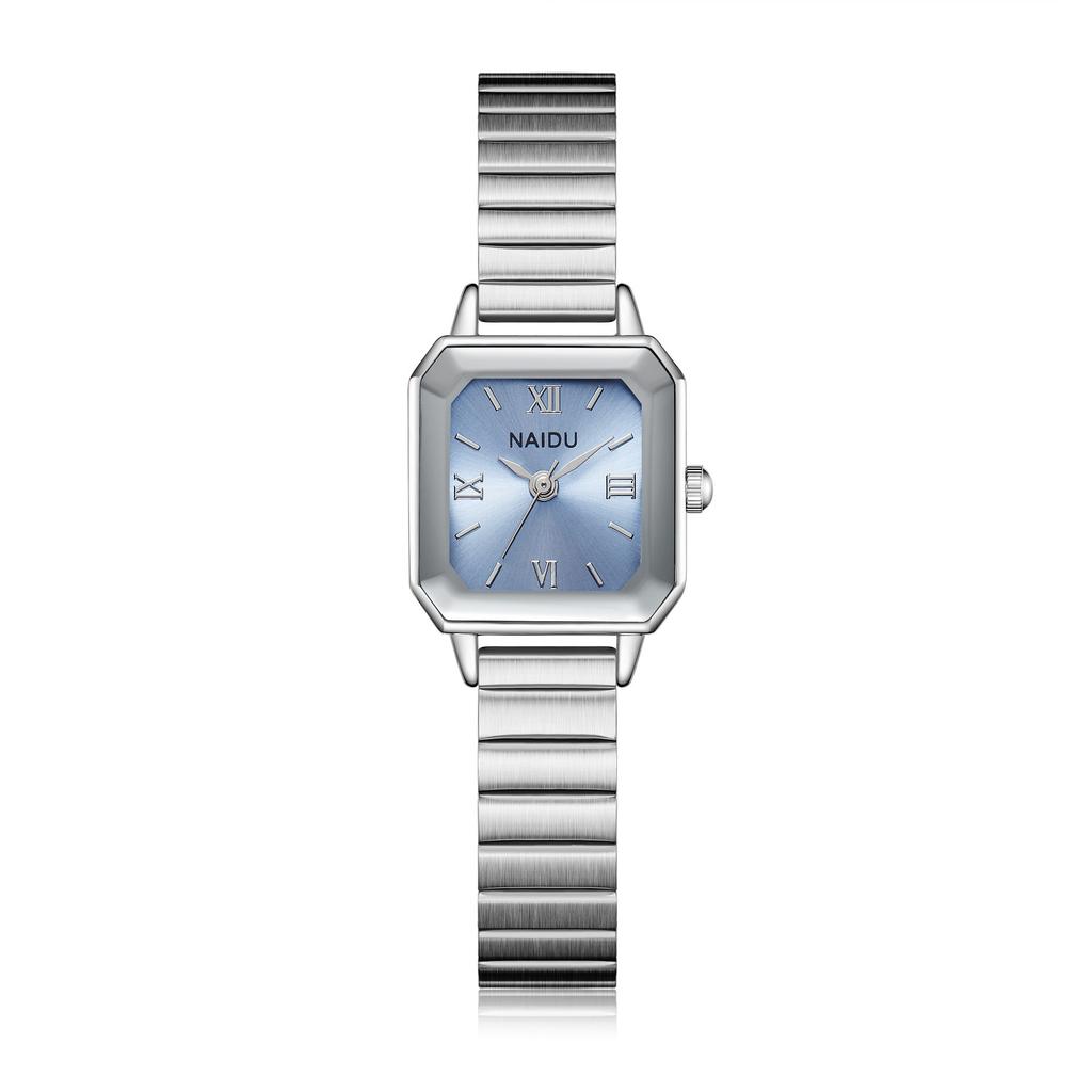 Square Alloy Steel Strap Track Watch Quartz Watch Fashion Casual Drainage Watch
