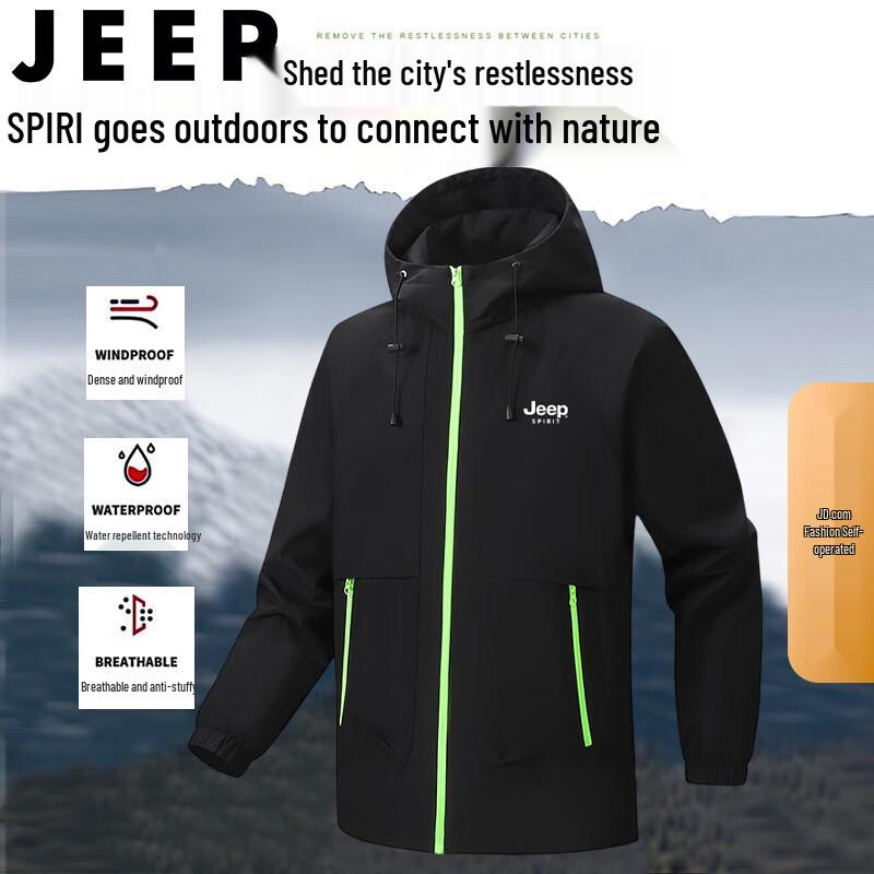 

JEEP SPIRIT Men s Hooded Outdoor Jacket 3XL