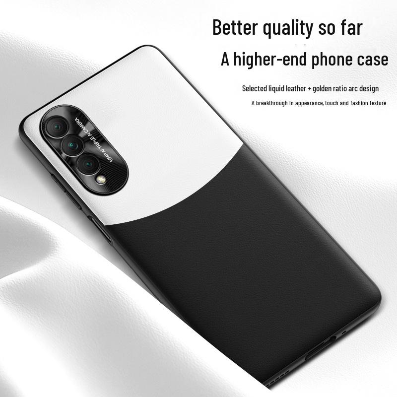 Anti-fall Liquid Leather Protective Cover for Honor X20se Mobile Phone.