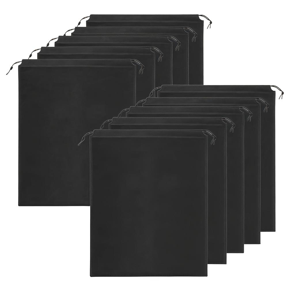 10/5 Pieces Black Portable Travel Bag with Drawstring Closure -Space-saving and Moisture-proof Sports Shoes and Shoes Storage Bag