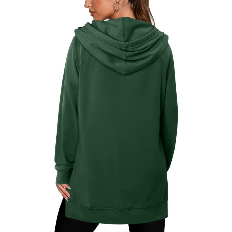 Felpa con cappuccio da donna S, tinta unita classica, con tasche, orlo spaccato, manica lunga