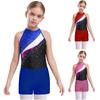 Kinder Ballett Gymnastik Anzug Ärmellos Strass Patchwork Trikot Haarreif und V-Ausschnitt Hohe Taille Shorts für Tanztraining