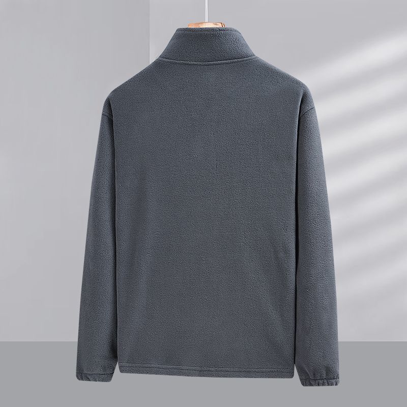 Fleece Jacket Men's Autumn and Winter Handsome Casual Polar Fleece Thickened Warm Couple's Large Size Loose Sweatshirt