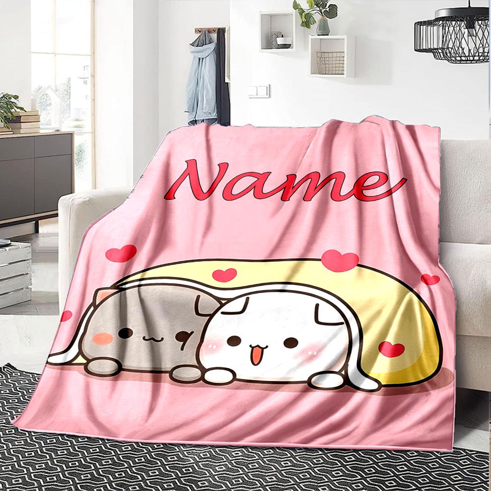 Customiz Name Personality Bubu Dudu Blanket Soft &Warm Sofa Office Bed Travel Lunch Break Blanket, Gift Suitable for All Seasons