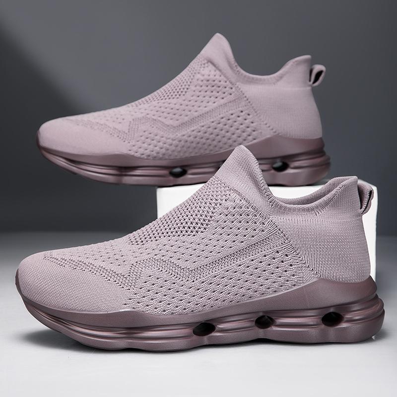 Women's Blue Black Khaki Sport Shoes Men Casual Lightweight Slip On Walking Socks Shoes Couple Jogging Sneakers