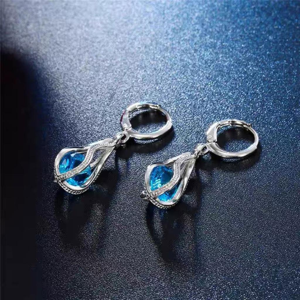 Stylish Jewelry Set Teardrop Dangle Earrings Trendy Drop Earrings Elegant Pendant Necklace Alloy Material for Daily Wear