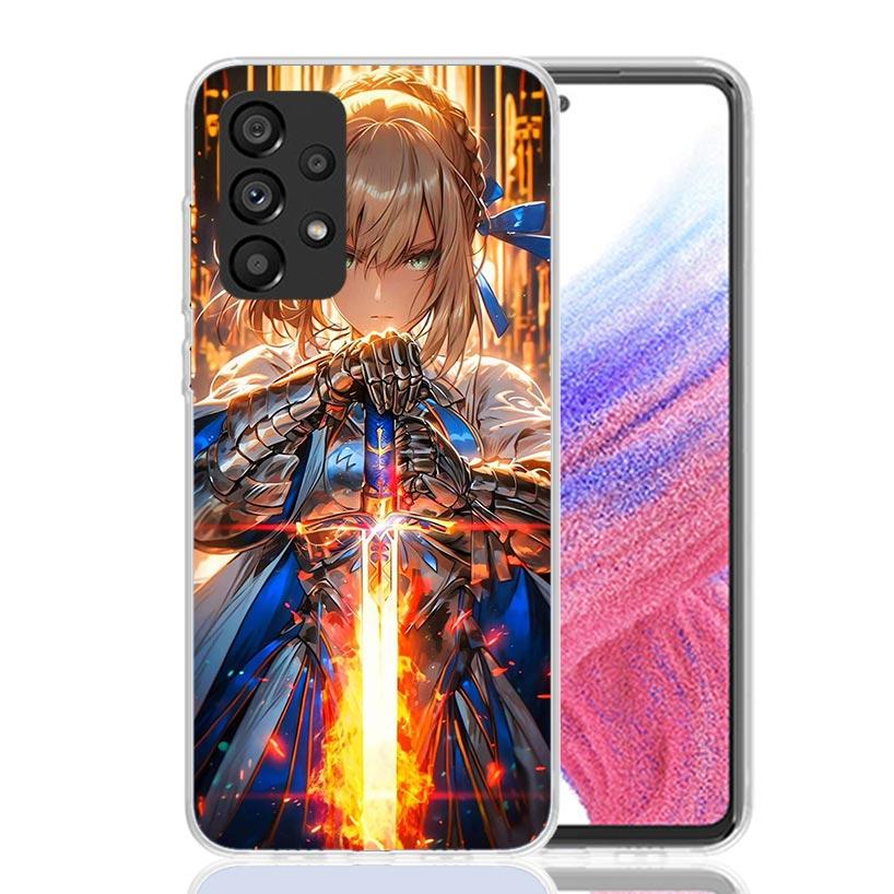 Fate Zero Stay Night Saber Phone Case For Samsung Galaxy A17 A16 A14 A15 A13 A57 A56 A54 A55 A53 A37 A36 A34 A35 A33 A26 A24 A25