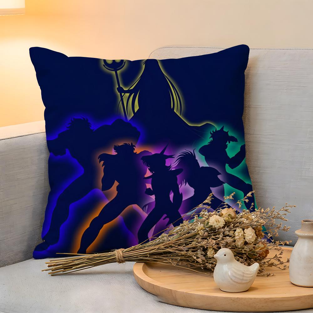 Cushion Cover Linen SkinFriendly Soft Decorative Case For Sofa Home Decor Vintage Anime SSaint Seiya Pillow cover
