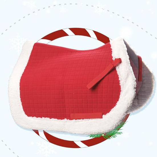 1/4/7Pcs Horse Christmas Costumes Red Santa Hat Horse Saddle Pad Leg Wraps Decoration Accessories Xmas Winter Holiday Party Supplies