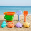 Foldable Sand Bucket & Shovel Set For Kids, Portable Silicone Folding Pail, Summer Outdoor Beach Play Toys For Travel & Camping