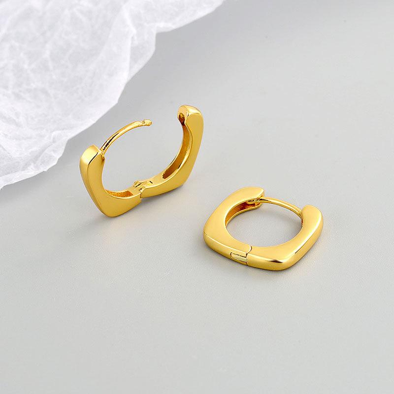 Minimalist Geometric Polygon Hoop Earrings For Women Chic Simple Fashion Ear Cuffs Elegant Jewelry