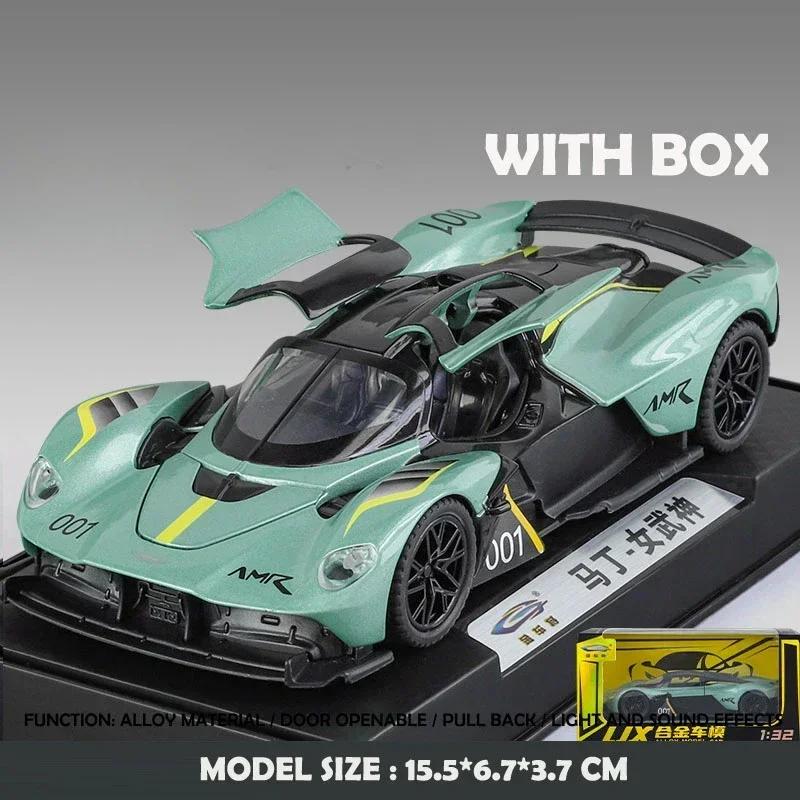 1:32 Martin Valkyrie Racing Car Alloy Car Diecast Model Sound Light Toy Model Display Ornaments Children's Toy Gift