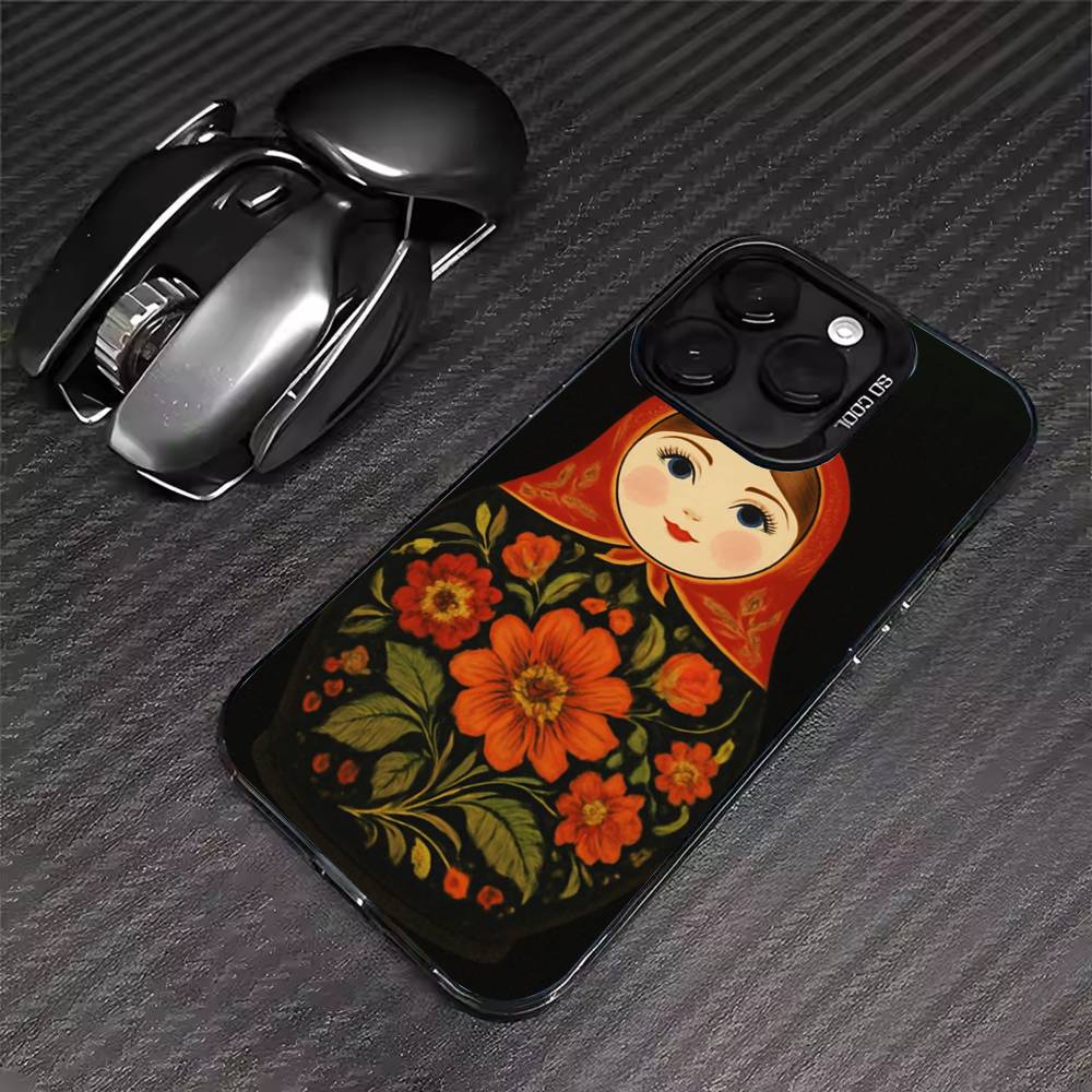 Matryoshka Art Russian Phone Case For iPhone 17 16 15 14 13 12 11 Pro Max XS Max 7 8 Plus Shockproof Silicone Matte Cover