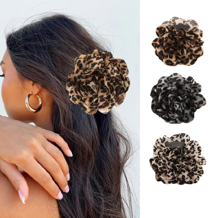Unique Leopard Patterned Hair Clip Adjustable Size for Easy Styling Adjustable Hair Clamp Adds Charm To Any Hairstyle