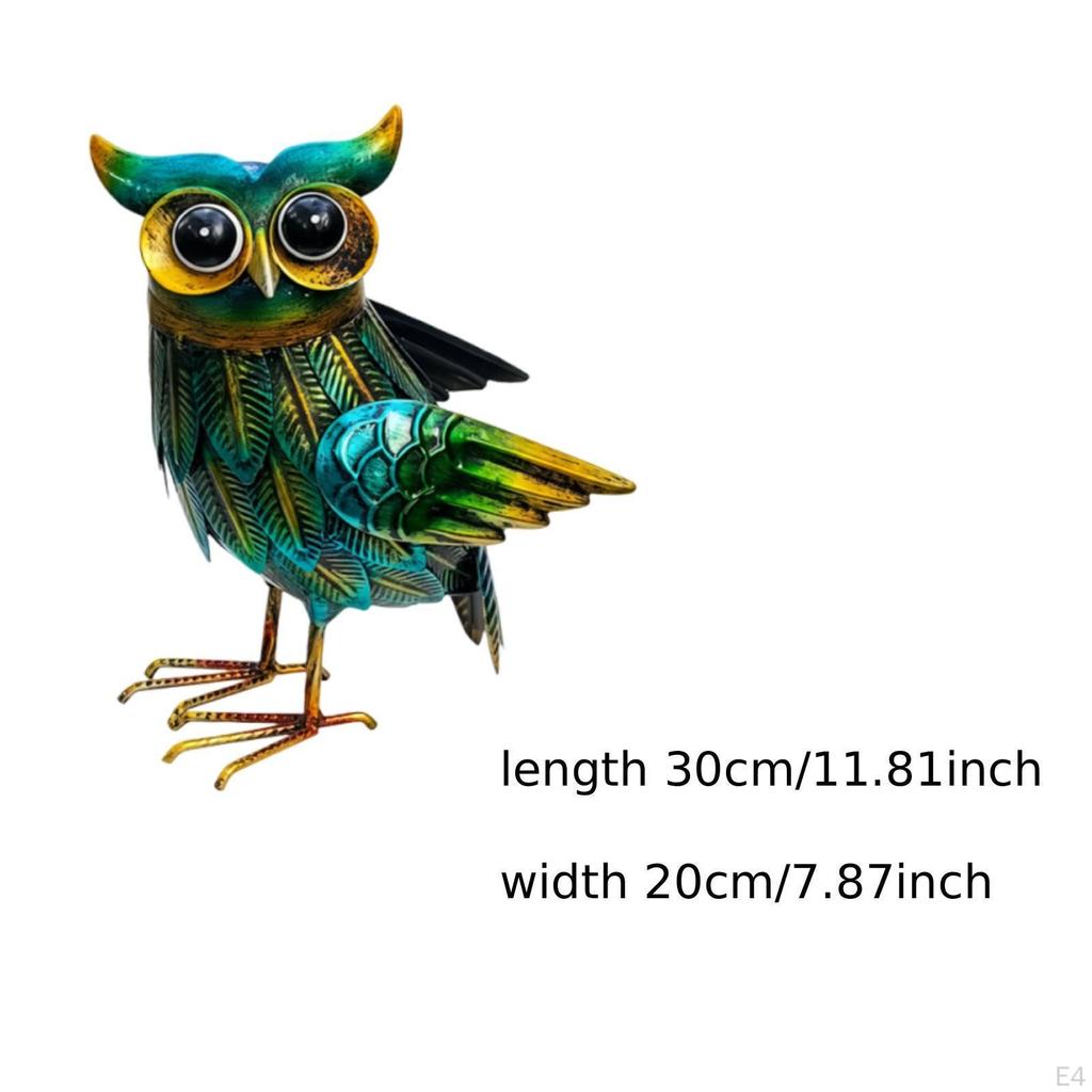 Animal Figure, Owl Statue, Easy to Use, DIY Metal Sculpture, Decoration, Sturdy Landscape Ornament,