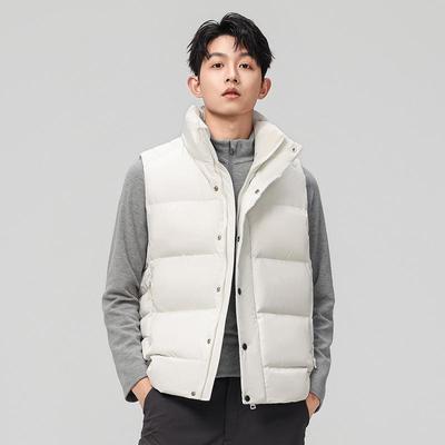 Men's Casual Down Vest - Solid Color, Warm, Loose Fit for Autumn/Winter Fashion