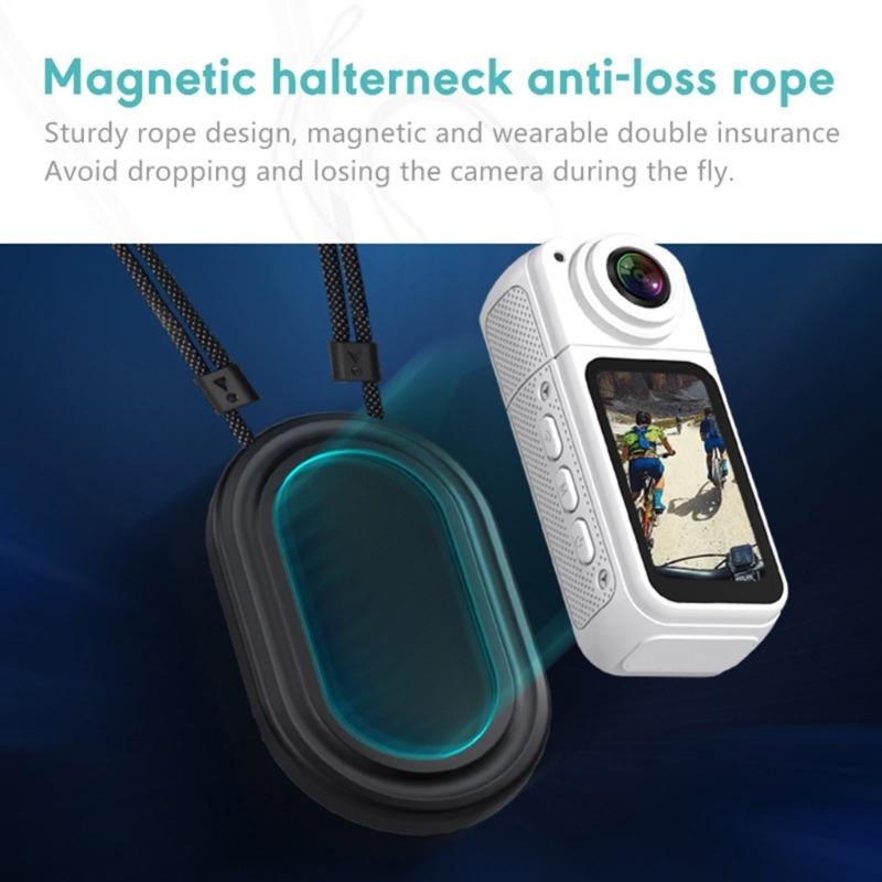 1.47in Screen Mini thumb Camera 2.7K Video Featuring 180 degree Rotating Lens To Capture Unique Perspective Easily