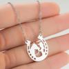 European & American Western Cowboy Horseshoe Necklace - Simple Stainless Steel Horse Girl Pendant On a Collarbone Chain