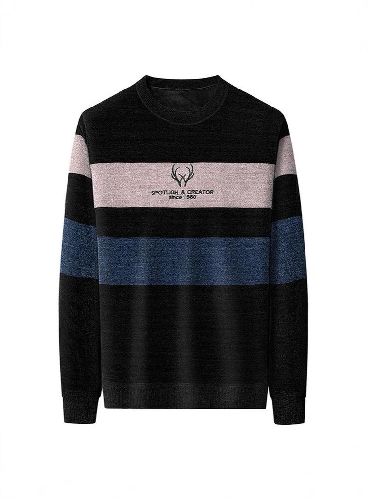 Men's Winter Chenille Velvet Thickened Knit Sweater Hoodie - Round Neck Casual Base Layer.