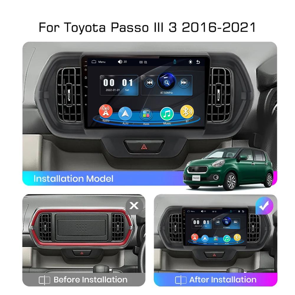 Car Radio Multimedia MP5 Player Head Unit Stereo BT For Toyota Passo III 2016-2021
