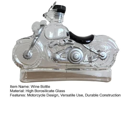Vinflaska Motorcykel Karaff med Stabil Bas Lättöppnad Propp Vintage Konst Festdekoration Vintillbehör
