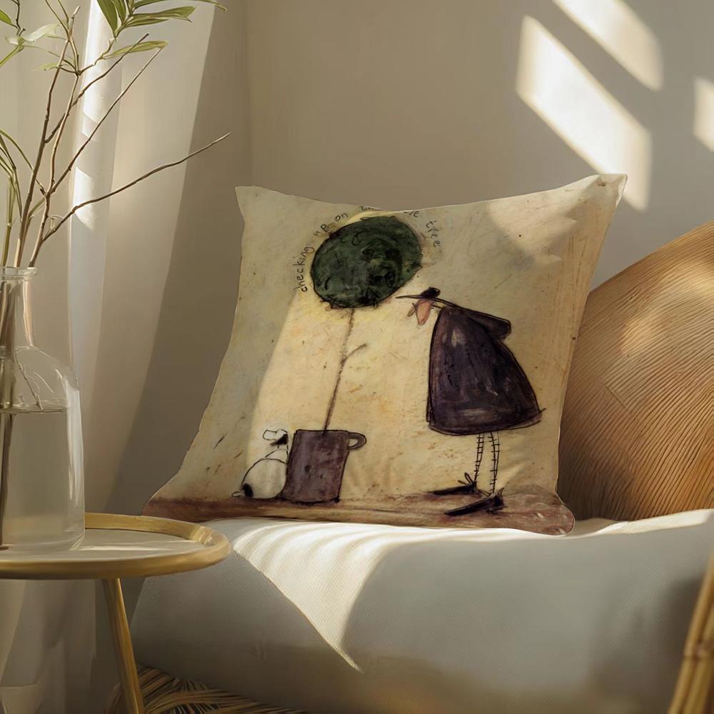 PSam Toft Art Pillow Case Pattern Printed Pillowcase for Living Room Sofa Cushion Cover Bedroom Decor