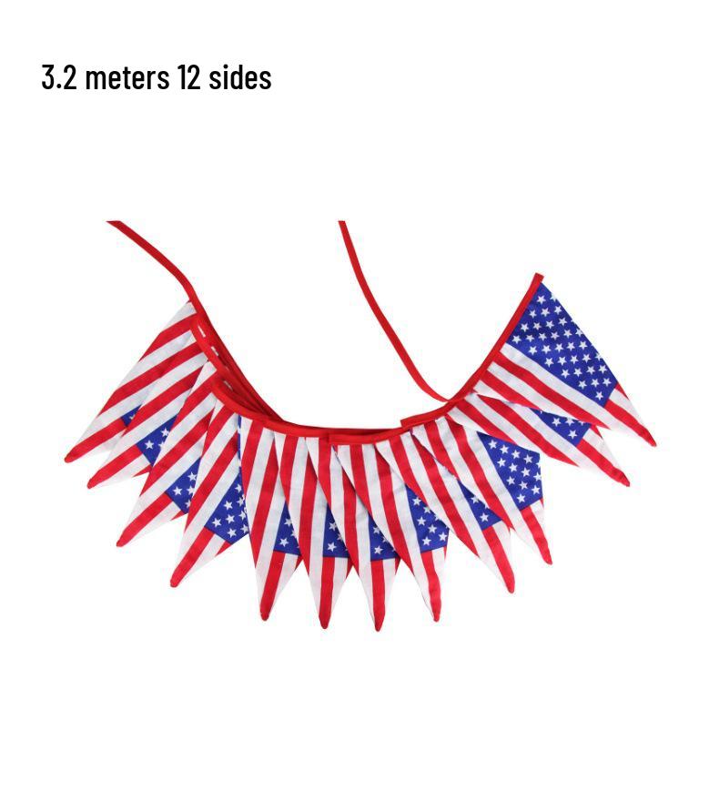 USA Stars & Stripes Cotton Triangle Flag - 3m, 5m, 10m Outdoor Tent & Camping Decor