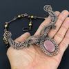 Rhodonit Halskette Edelsteinschmuck, 999 Kupferdraht umwickelte Halskette, Verstellbare handgefertigte Kettenhalskette Geschenk für Ehefrau Schmuck