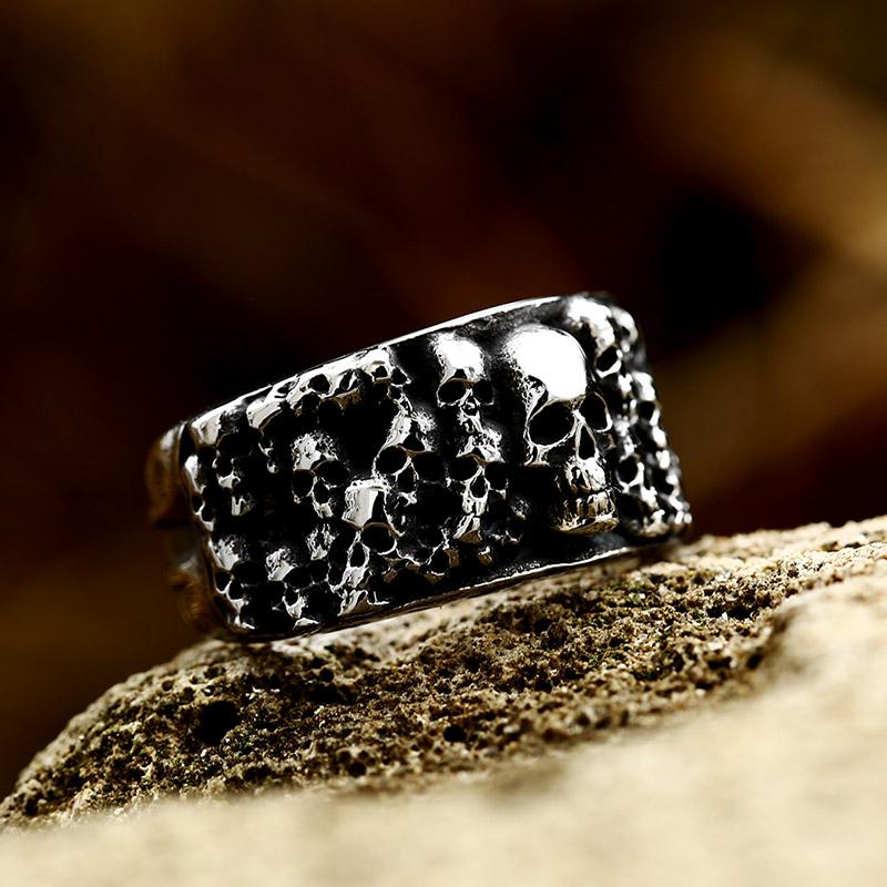 Beier One Piece Sale Unique Thin Skull For Boy And Girl Stainless Steel Lady's Finger Ring BR8-373