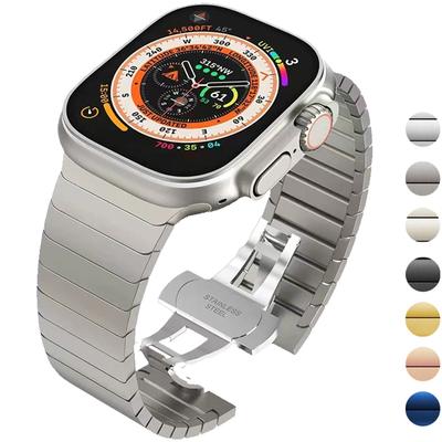 Luxus-Titanfarbe Armband für Apple Watch Ultra 49mm 8 7 41 45mm Edelstahlarmband für IWatch 6 5 4 3 42 44mm 40mm Armband