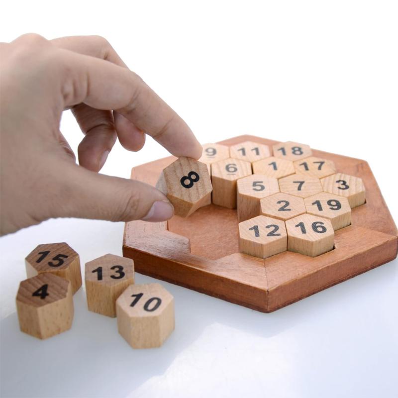 Classic Wooden Logic Puzzle Brain Teasers IQ Challenge Problem Solving Intellectual Toys for Kids Boys Girls Educational Gifts