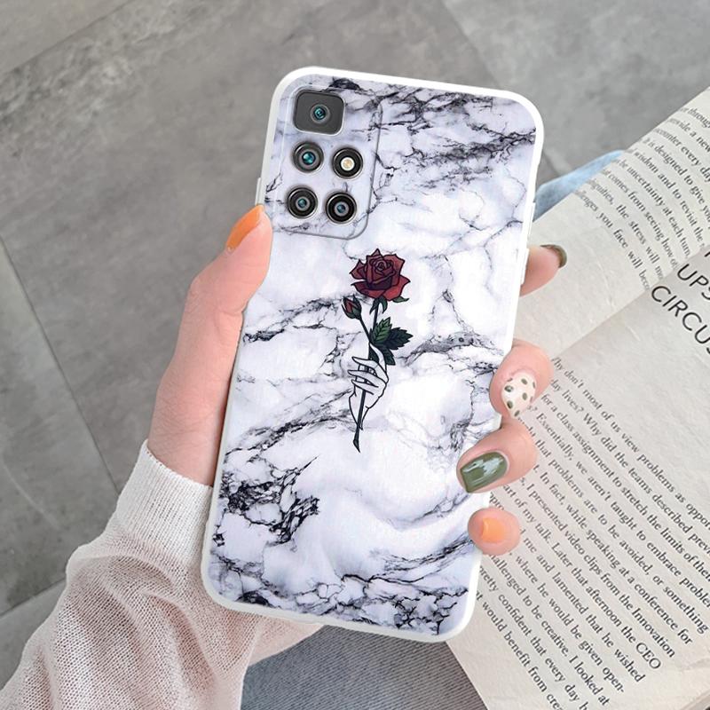 Marble Pattern Phone Case For Redmi 10 Redmi10 Protective Cover Case Pink Gold Marble Soft Silicone Funda For Xiaomi Redmi 10