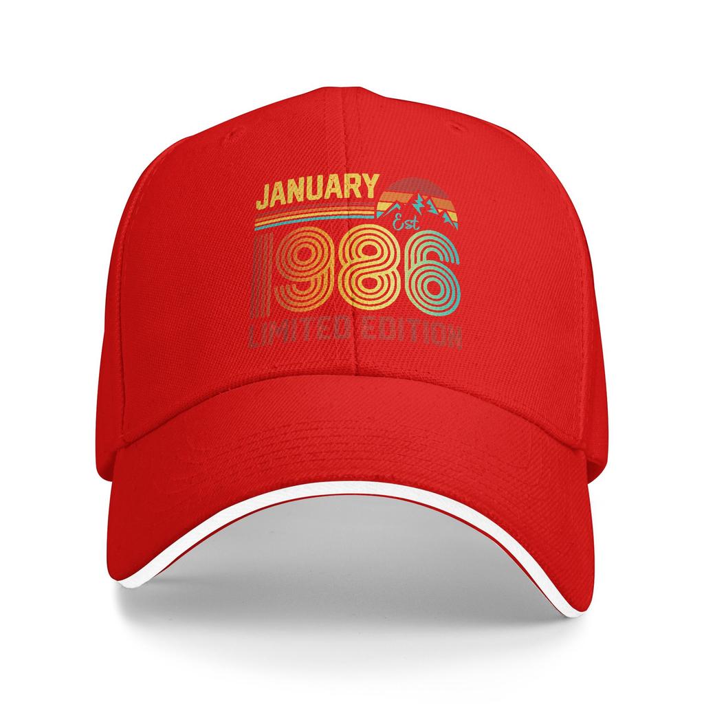Retro January 1986 Limited Edition 40 Year Old 40th Birthday Baseball Cap Men  Design Trucker Hat Summer Outdoor Baseball Caps