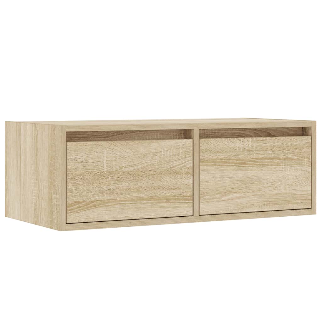 Vidaxl Szafka Pod Tv Z Oświetleniem Led, Dąb Sonoma, 75X35,5X25 Cm