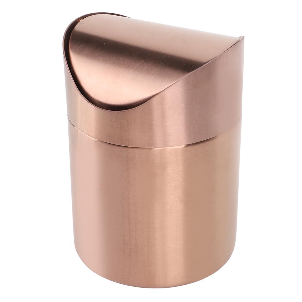 Mini Poubelle de Comptoir Acier Inoxydable 304 Petite Poubelle de Table avec Couvercle Basculant pour Bureau