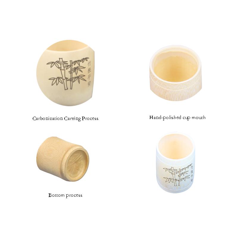 1 pcS Natural Hand Carved Carbonized Bamboo Tea Coffee Milk Water Cup