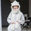 Hat Scarf Gloves Integrated Winter Fleece Cute Warm Plush Hat Thickened Ear Protection Neck Protection Cycling Neck Protection