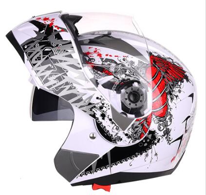 Motorcycle Helmet Full Face Dual Lens Adjustable Vent Breathable Lining Lightweight Motocross Helmet