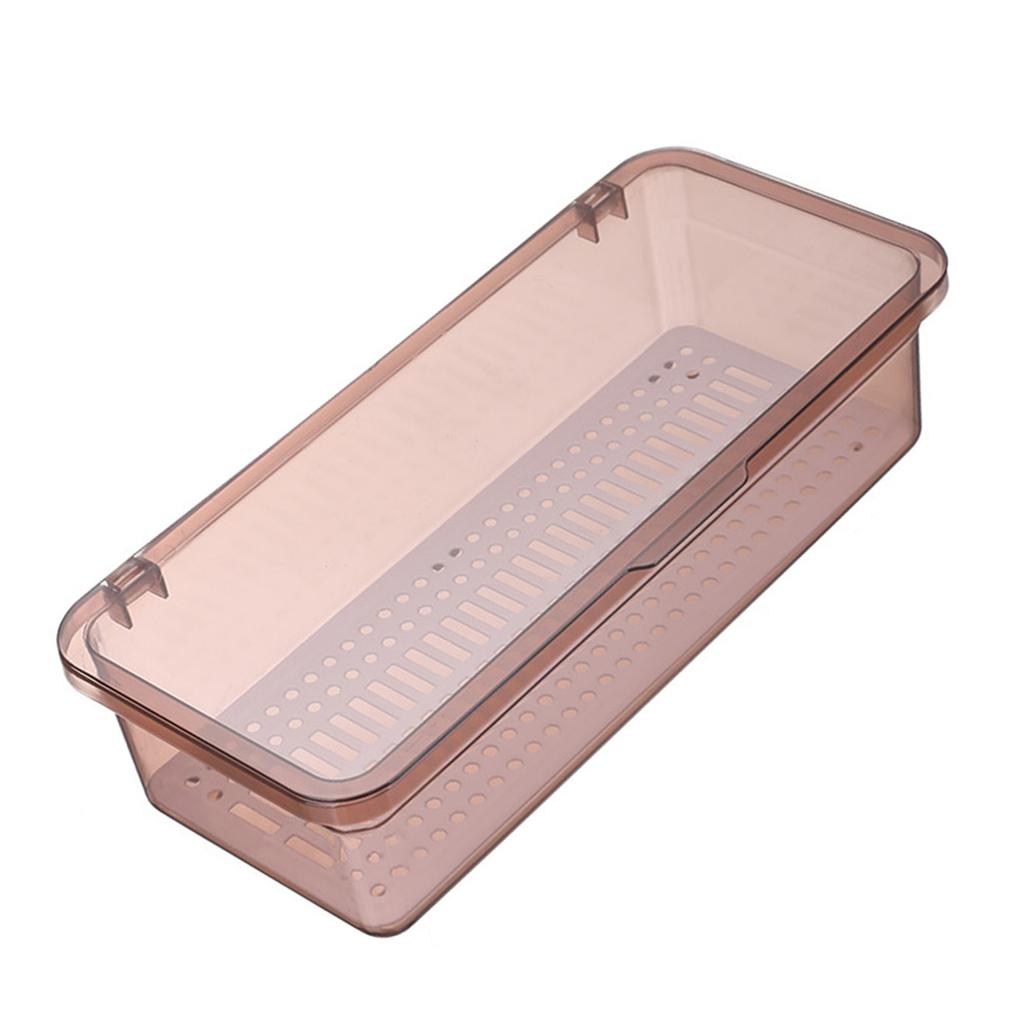 Besteckschale mit Deckel und Abtropfschale Staubdicht Transparent Modisch Silberbesteck Arbeitsplatten-Aufbewahrungsbehälter für die Küche