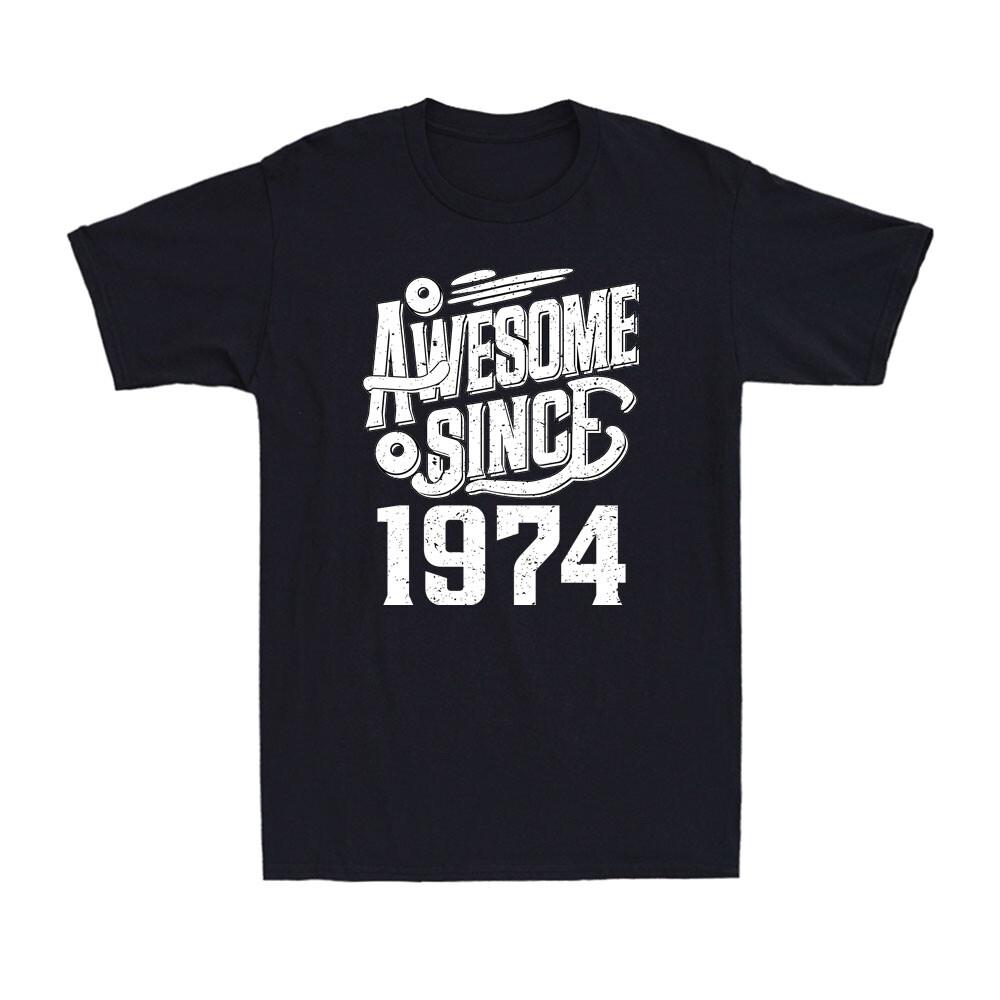 Awesome Since 1974 Funny 50th Birthday Gift Vintage Men s Short Sleeve T-Shirt L