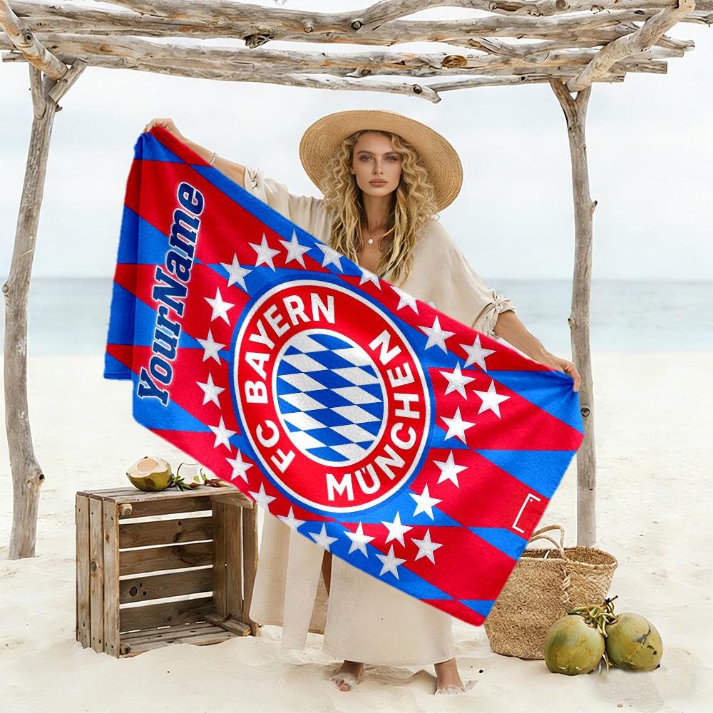 Asciugamano da Spiaggia Personalizzato Bayern Monaco Asciugatura Rapida Morbido Microfibra Adatto per Sport Viaggi Nuoto Yoga Bagno Spiaggia e Piscina