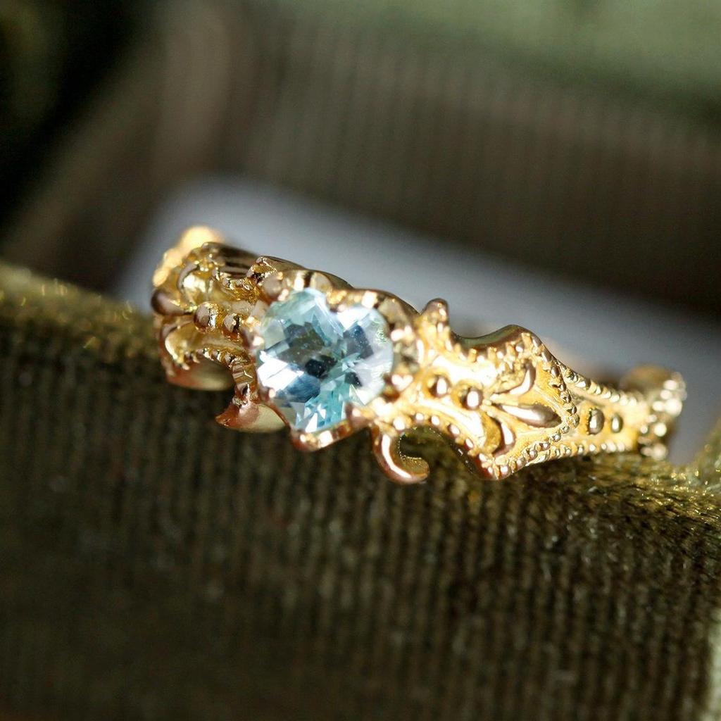 S925 Sterling Silver Gold-Plated Diamond Ring - Niche Retro High-End Cold Style Jewelry