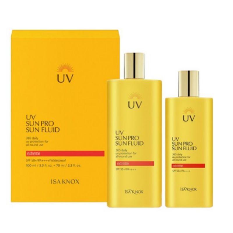 ISA KNOX UV Sun Pro 365 Extreme Sun Fluid SPF50+ PA++++ 100ml + 70ml Korean Sunscreen Set