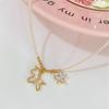 Exquisite Women's Fritillary Unicorn Pendant Necklace with Pearls and Zircon Stars