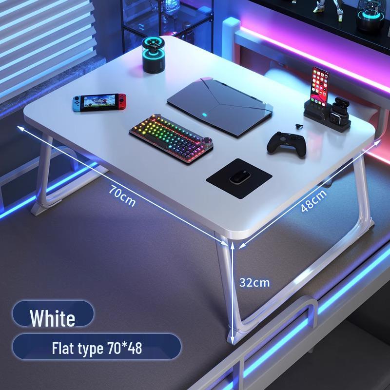 Compact Foldable Bedside Laptop Desk for Dorms - E-Sports Style Carbon Fiber Study Table