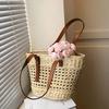Magno Straw-Woven Tote Bag, Straw Bag, Women's Shoulder Tote Bag, Popular, Cute, Stylish, Stylish, Trendy, Korean, Plus Sizes, Simple, Casual (Beige)