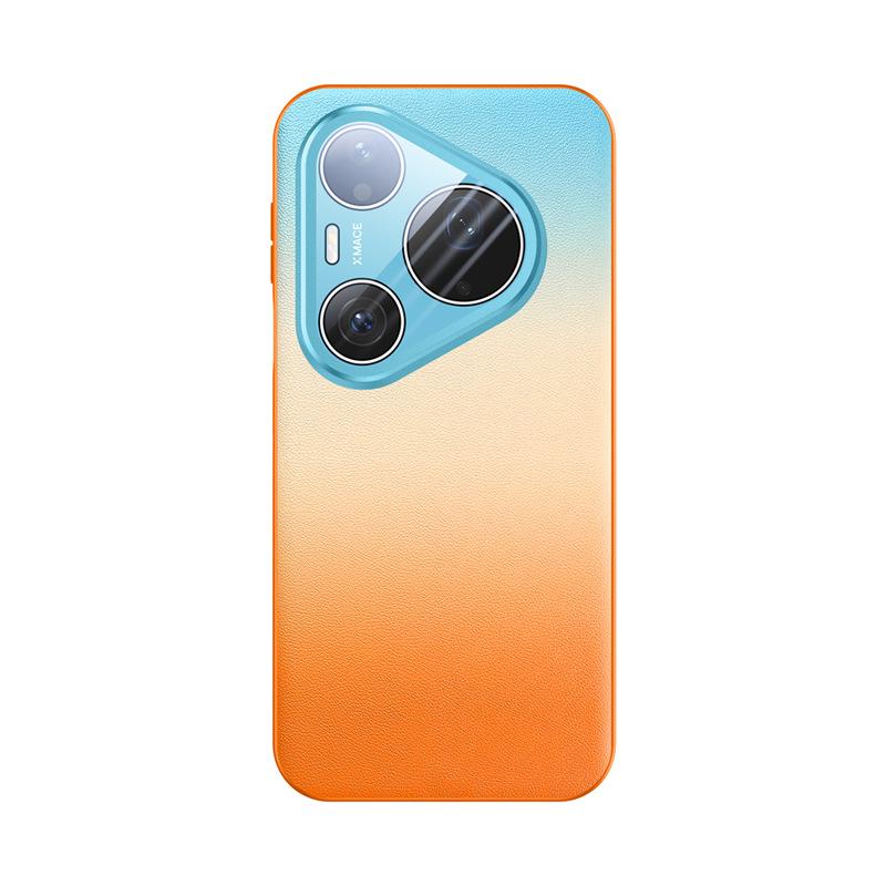 Applicable To Huawei Pura90promax Mobile Phone Case Magnetic Suction Gradual Change Lens All-inclusive Anti-drop AL00 New Men's Leather Case