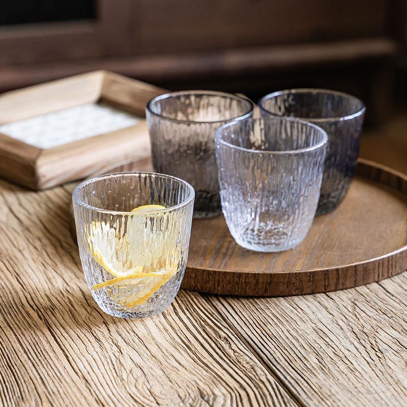 Simple Texture Glass Round Transparent Water Cup Daily Household Coffee Cup Restaurant Juice Cup Milk Cup